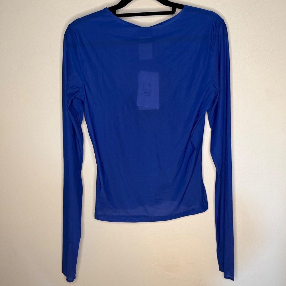 Nike Sportswear Dri-FIT Mesh Long Sleeve Top Game Royal Blue DV8243-480 Womens M - Picture 3 of 3